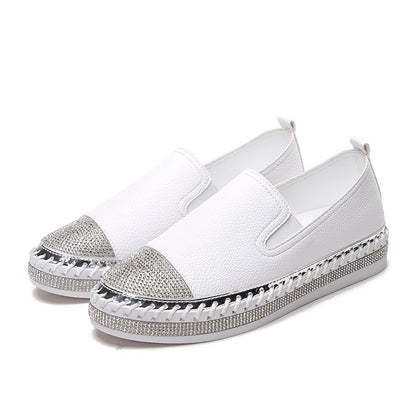 White Shoes For Women Slip-on Pregnant Women Loafers Thick Sole All-matching