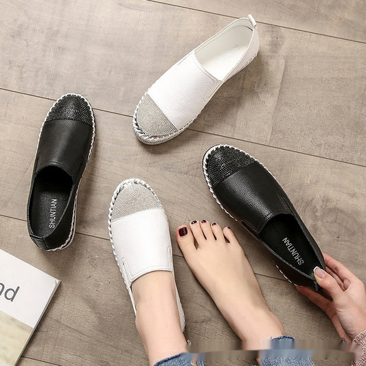 White Shoes For Women Slip-on Pregnant Women Loafers Thick Sole All-matching