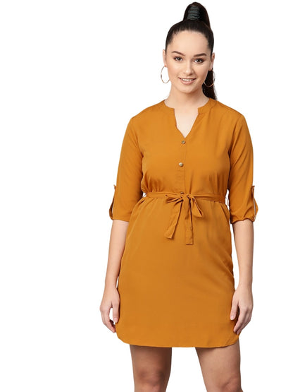 Zima Leto Women's Mustard Shirt Dress