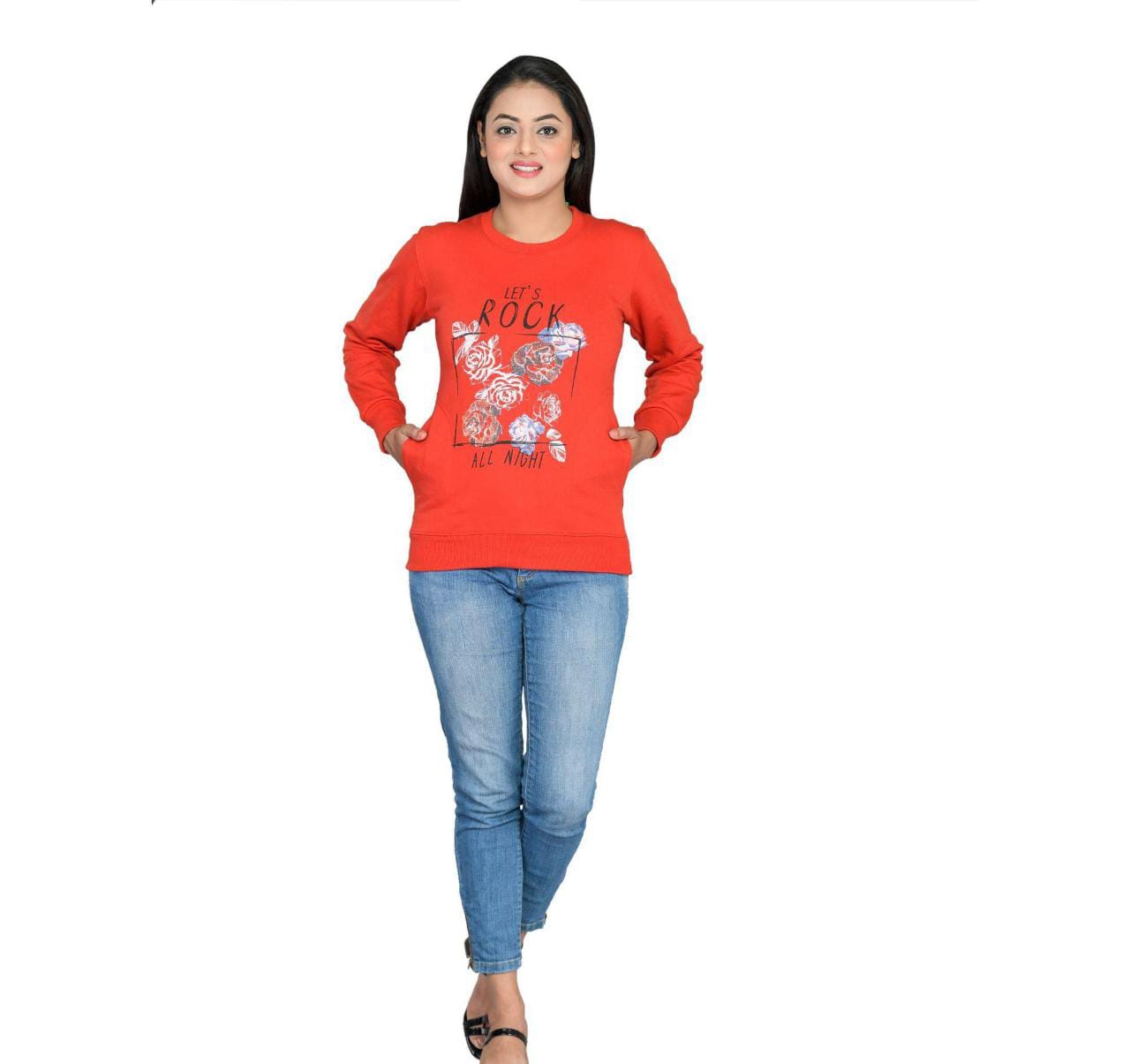 Women's Cotton Blend Printed Sweatshirt